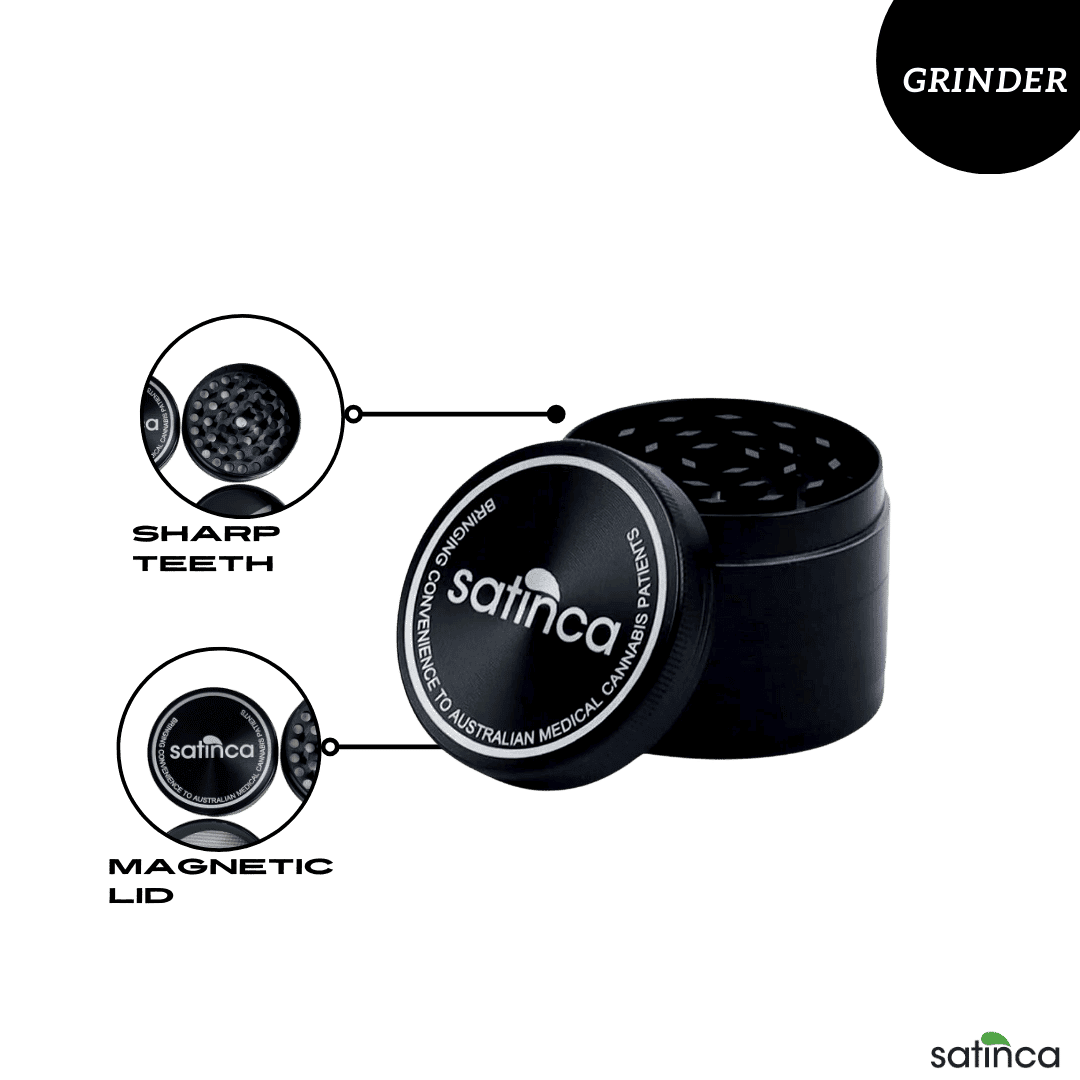 satinca 4 Piece Herb Grinder With Magnetic Lid