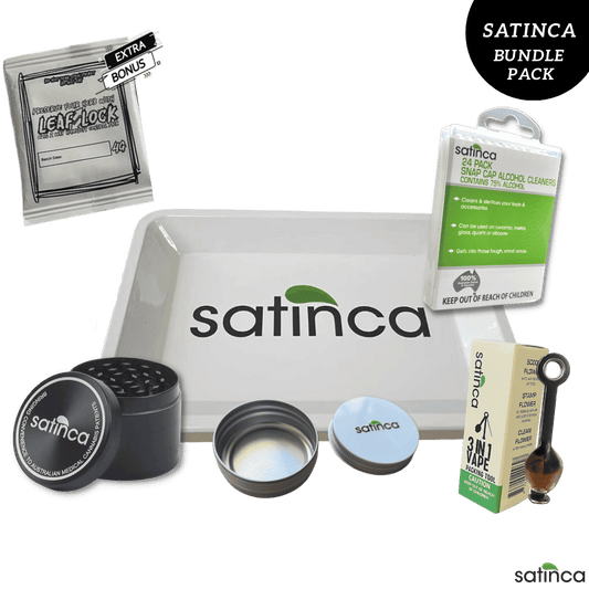 satinca Starter Pack [Grinder, Tray, Vape Packing Tool + Vape Cleaner]